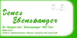 denes ebenspanger business card